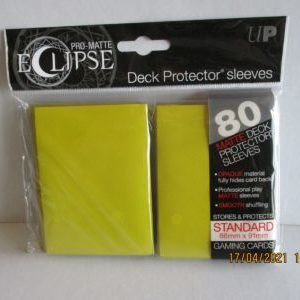 Pro-Matte 80 Eclipse deck Protector sleeves, Yellow, standard