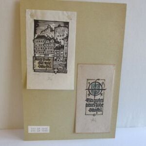Otto Feil, Oostenrijk, Exlibris, nieuwjaarswenskaarten 1951 & 1952, gesigneerd