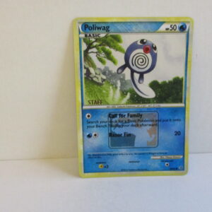 Pokemon Poliwag holo staff 59/95, stamped league promo HGSS Unleased, Near Mint