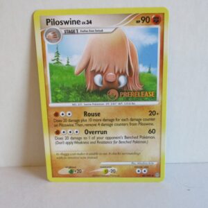 Piloswine, prerelease card, Gold Stamp, 46/100, Stormfront, Near Mint