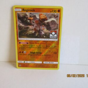 Regirock, League stamped promo holo reverse, 53/111, Sun & Moon