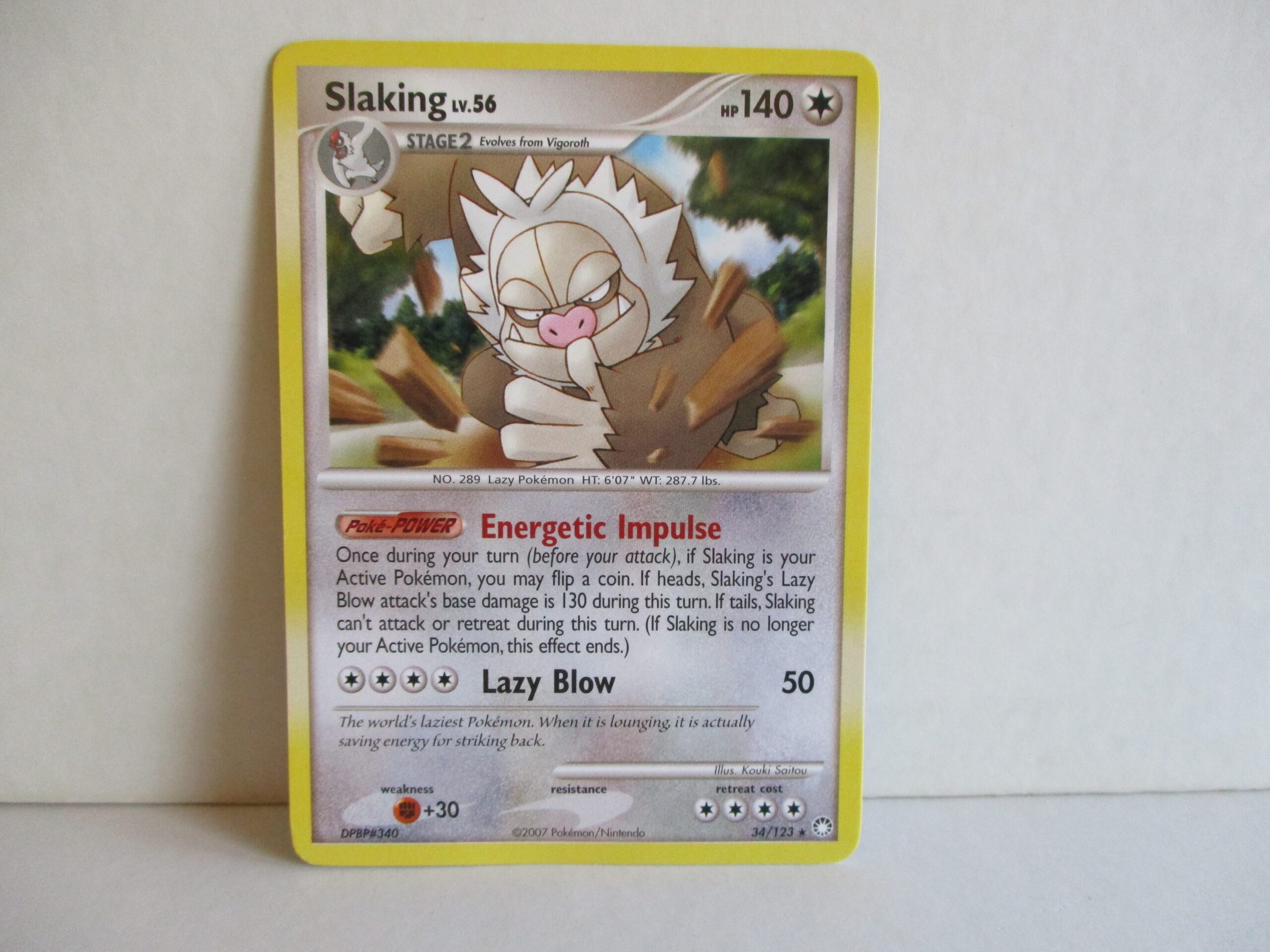 Slaking, Lv 56, Mysterious Treasures, Rare, Near Mint